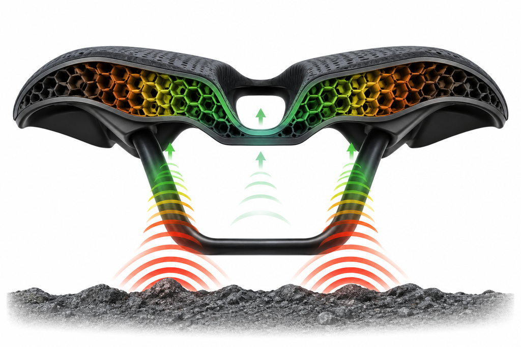 AeroFlow — Selle Vélo 3D Carbone Ultralégère 120g